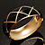 Wide Black Enamel Ornamental Hinged Bangle Bracelet (Gold Tone) - view 15