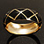 Wide Black Enamel Ornamental Hinged Bangle Bracelet (Gold Tone) - view 16