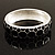Black Enamel 'Honeycomb' Hinged Bangle Bracelet (Silver Tone) - view 13