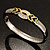 Two Tone Open Heart Crystal Hinged Bangle Bracelet - view 4