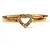 Romantic Crystal Heart Hinged Bangle Bracelet (Gold Tone) - view 9