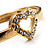 Romantic Crystal Heart Hinged Bangle Bracelet (Gold Tone) - view 5