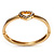 Romantic Crystal Heart Hinged Bangle Bracelet (Gold Tone) - view 13