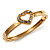 Romantic Crystal Heart Hinged Bangle Bracelet (Gold Tone) - view 7