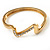Gold Plated Crystal 'Zig Zag' Hinged Bangle Bracelet - view 11