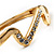 Gold Plated Crystal 'Zig Zag' Hinged Bangle Bracelet - view 9