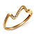 Gold Plated Crystal 'Zig Zag' Hinged Bangle Bracelet - view 3