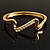 Gold Plated Crystal 'Zig Zag' Hinged Bangle Bracelet - view 2
