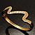 Gold Plated Crystal 'Zig Zag' Hinged Bangle Bracelet - view 5