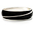 Black Enamel Diagonal Hinged Bangle Bracelet (Silver Tone) - view 10