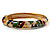 Thin Multicoloured Enamel Hinged Bangle Bracelet (Gold Tone) - view 10