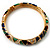 Thin Multicoloured Enamel Hinged Bangle Bracelet (Gold Tone) - view 11