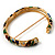 Thin Multicoloured Enamel Hinged Bangle Bracelet (Gold Tone) - view 8