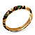 Thin Multicoloured Enamel Hinged Bangle Bracelet (Gold Tone) - view 12
