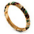 Thin Multicoloured Enamel Hinged Bangle Bracelet (Gold Tone) - view 13