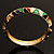 Thin Multicoloured Enamel Hinged Bangle Bracelet (Gold Tone) - view 16