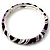 Purple Crystal Enamel Hinged Bangle Bracelet (Silver Tone) - view 12