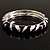 Purple Crystal Enamel Hinged Bangle Bracelet (Silver Tone) - view 15