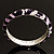 Purple Crystal Enamel Hinged Bangle Bracelet (Silver Tone) - view 7