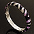 Purple Crystal Enamel Hinged Bangle Bracelet (Silver Tone) - view 8