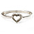 Romantic Crystal Heart Hinged Bangle Bracelet (Silver Tone)