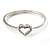 Romantic Crystal Heart Hinged Bangle Bracelet (Silver Tone) - view 8