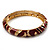 Black & Red Crystal Enamel Hinged Bangle Bracelet (Gold Tone) - view 11