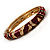 Black & Red Crystal Enamel Hinged Bangle Bracelet (Gold Tone) - view 12