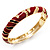 Black & Red Crystal Enamel Hinged Bangle Bracelet (Gold Tone) - view 3