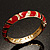 Black & Red Crystal Enamel Hinged Bangle Bracelet (Gold Tone) - view 5