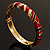 Black & Red Crystal Enamel Hinged Bangle Bracelet (Gold Tone) - view 18