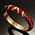 Black & Red Crystal Enamel Hinged Bangle Bracelet (Gold Tone) - view 4