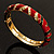 Black & Red Crystal Enamel Hinged Bangle Bracelet (Gold Tone) - view 19