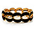 'Oval Link Chain' Jet Black Enamel Hinged Bangle Bracelet (Gold Tone) - view 5