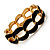'Oval Link Chain' Jet Black Enamel Hinged Bangle Bracelet (Gold Tone) - view 10