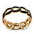 'Oval Link Chain' Jet Black Enamel Hinged Bangle Bracelet (Gold Tone) - view 12