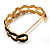 'Oval Link Chain' Jet Black Enamel Hinged Bangle Bracelet (Gold Tone) - view 9