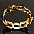 'Oval Link Chain' Jet Black Enamel Hinged Bangle Bracelet (Gold Tone) - view 15