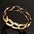 'Oval Link Chain' Jet Black Enamel Hinged Bangle Bracelet (Gold Tone) - view 16