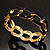 'Oval Link Chain' Jet Black Enamel Hinged Bangle Bracelet (Gold Tone) - view 18