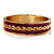 Pink Ornamental Enamel Hinged Bangle Bracelet (Gold Tone) - view 11