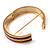Pink Ornamental Enamel Hinged Bangle Bracelet (Gold Tone) - view 6
