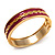 Pink Ornamental Enamel Hinged Bangle Bracelet (Gold Tone) - view 8