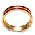 Pink Ornamental Enamel Hinged Bangle Bracelet (Gold Tone) - view 13