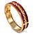 Pink Ornamental Enamel Hinged Bangle Bracelet (Gold Tone) - view 14