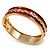 Pink Ornamental Enamel Hinged Bangle Bracelet (Gold Tone) - view 15