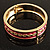 Pink Ornamental Enamel Hinged Bangle Bracelet (Gold Tone) - view 17