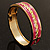 Pink Ornamental Enamel Hinged Bangle Bracelet (Gold Tone) - view 10