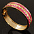Pink Ornamental Enamel Hinged Bangle Bracelet (Gold Tone) - view 18