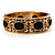 Vintage Inspired Ornamental Hinged Bangle Bracelet (Gold Tone) - view 9